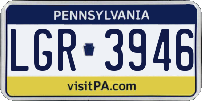 PA license plate LGR3946