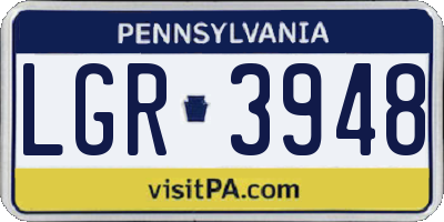 PA license plate LGR3948