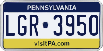 PA license plate LGR3950