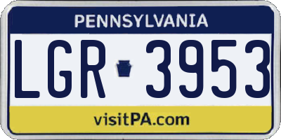 PA license plate LGR3953