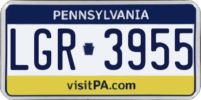 PA license plate LGR3955