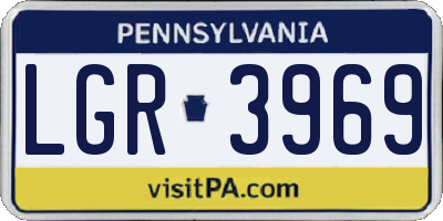 PA license plate LGR3969