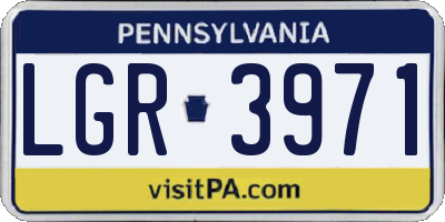 PA license plate LGR3971