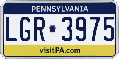 PA license plate LGR3975