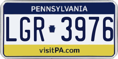 PA license plate LGR3976