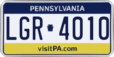 PA license plate LGR4010