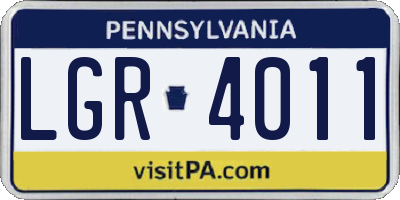 PA license plate LGR4011