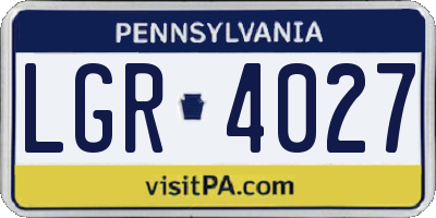 PA license plate LGR4027