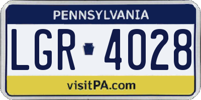 PA license plate LGR4028