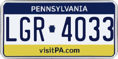 PA license plate LGR4033