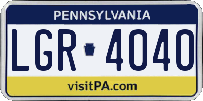 PA license plate LGR4040
