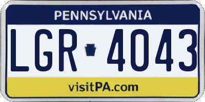 PA license plate LGR4043