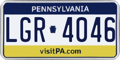 PA license plate LGR4046