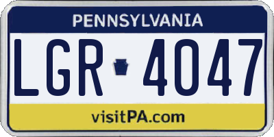 PA license plate LGR4047