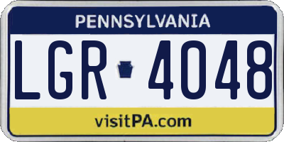 PA license plate LGR4048