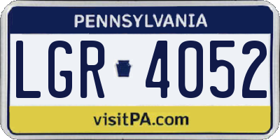 PA license plate LGR4052
