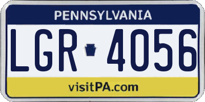 PA license plate LGR4056