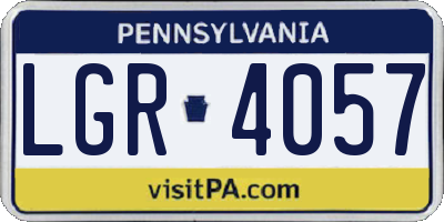 PA license plate LGR4057