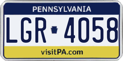 PA license plate LGR4058