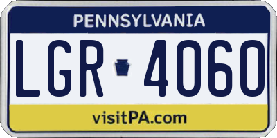 PA license plate LGR4060