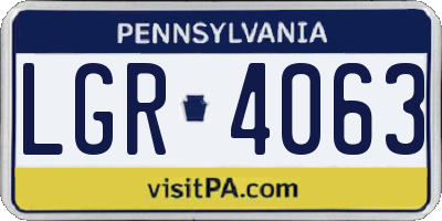PA license plate LGR4063