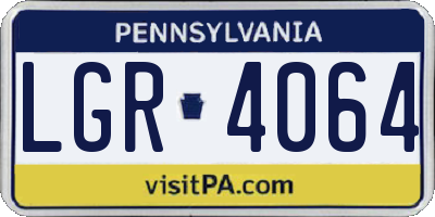 PA license plate LGR4064