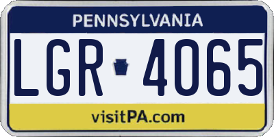 PA license plate LGR4065