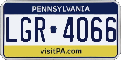 PA license plate LGR4066