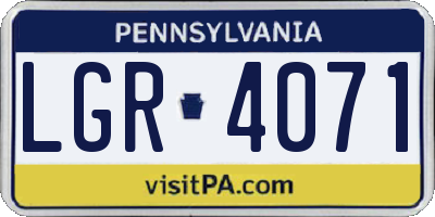 PA license plate LGR4071