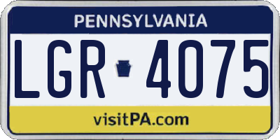 PA license plate LGR4075