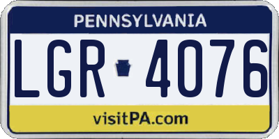 PA license plate LGR4076