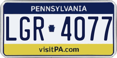 PA license plate LGR4077