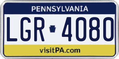 PA license plate LGR4080