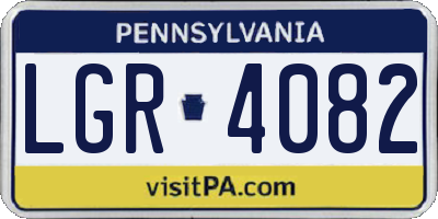 PA license plate LGR4082