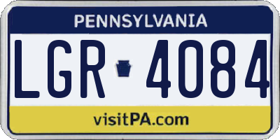 PA license plate LGR4084