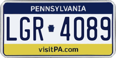 PA license plate LGR4089