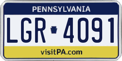 PA license plate LGR4091