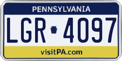 PA license plate LGR4097