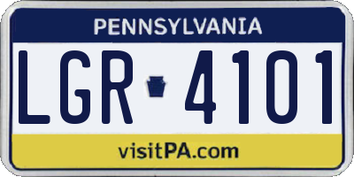 PA license plate LGR4101