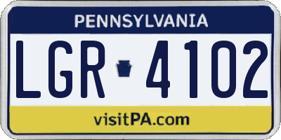 PA license plate LGR4102