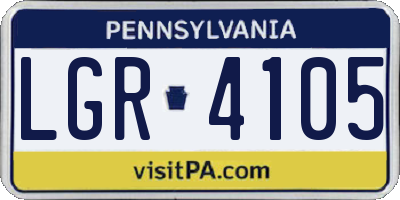 PA license plate LGR4105