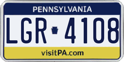PA license plate LGR4108