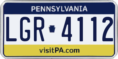 PA license plate LGR4112