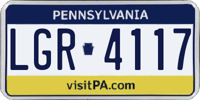 PA license plate LGR4117