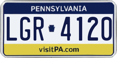 PA license plate LGR4120