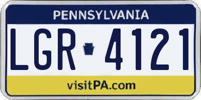 PA license plate LGR4121