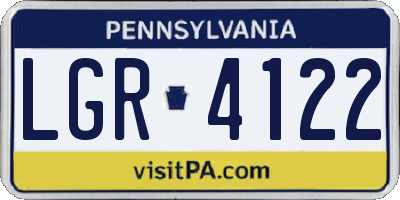 PA license plate LGR4122