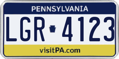 PA license plate LGR4123