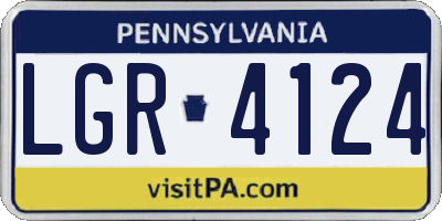 PA license plate LGR4124
