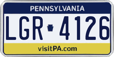 PA license plate LGR4126